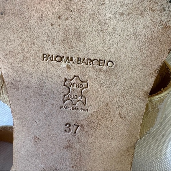 Paloma Barcelo Italian Leather Size 37 Strappy Sandals Square Toe - Picture 7 of 8